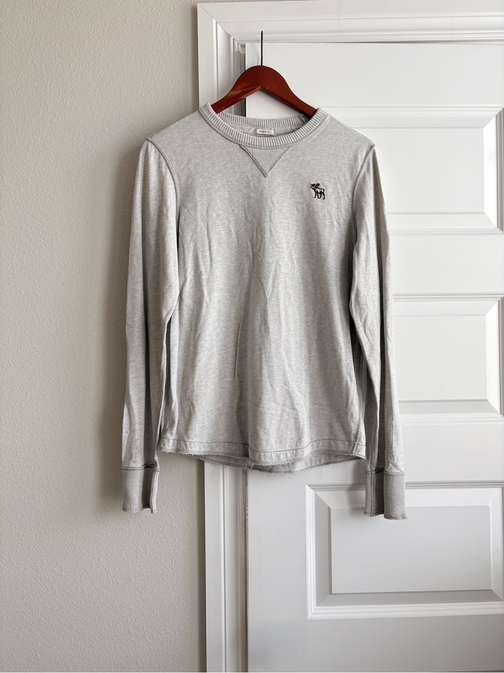 Y2K Abercrombie & Fitch Muscle Long Sleeve Moose Logo Shirt M